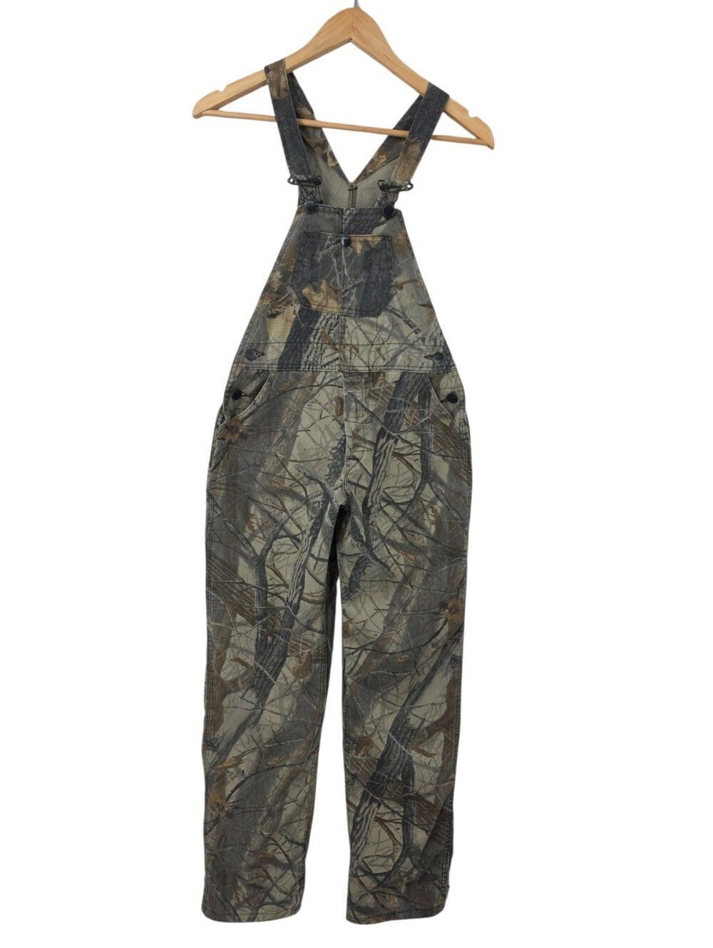 Round House Vintage Camouflage Hunting Bib Overalls Realtree Hardwood Camo